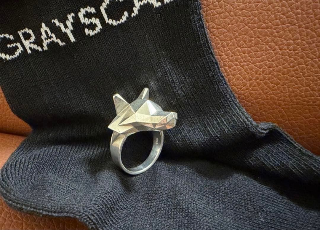 grayscale wolf ring silver925 18号