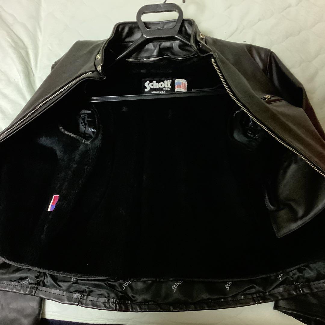 Schott ブラックレザー ジャケット 40