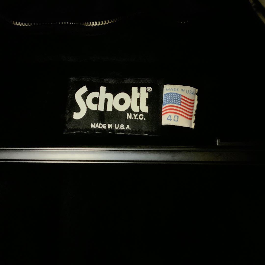 Schott ブラックレザー ジャケット 40