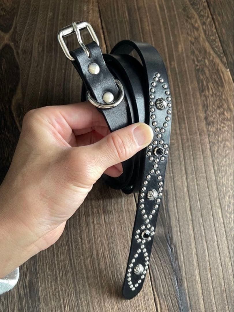 オーダー品　スタッズナローロングベルト　シルバー　昭南ベンズoval＋