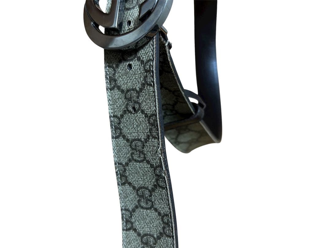 Gucci ダブルGロゴ ベルト グレー キャンバス