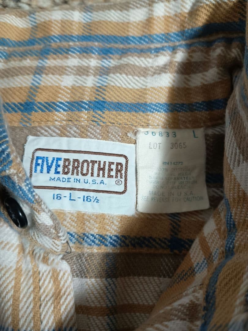 【最終価格】70-80s Five Brothers flannel shirt