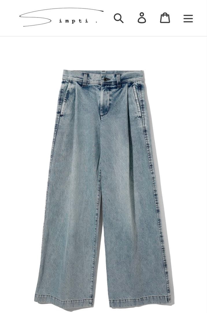 【新品未使用】Simpti 1Tuck Wide Denim（S）デニムパンツ