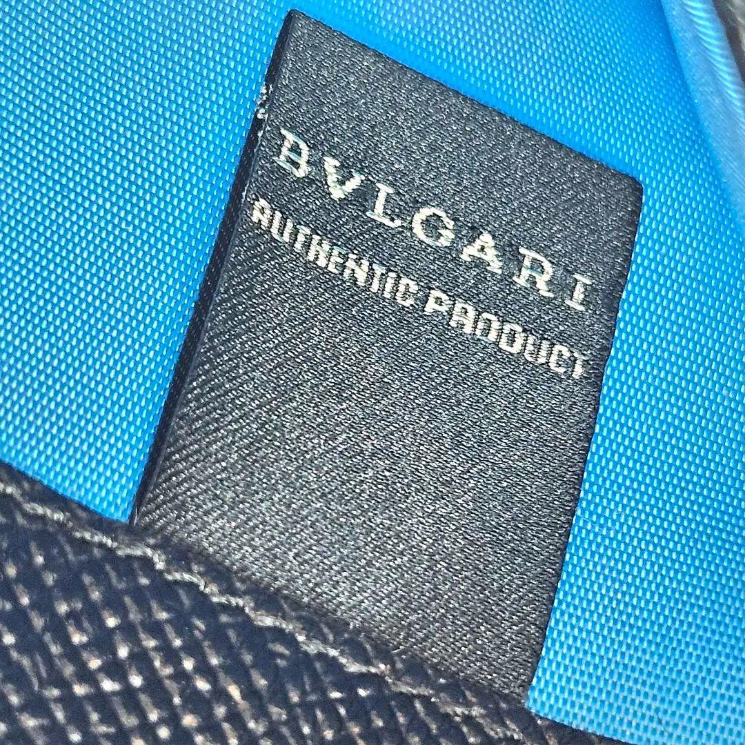 ブルガリ ラウンドファスナー オーガナイザー RFID 黒 サークルロゴ