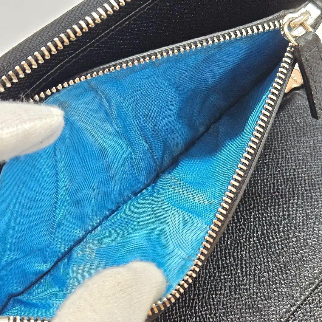 ブルガリ ラウンドファスナー オーガナイザー RFID 黒 サークルロゴ