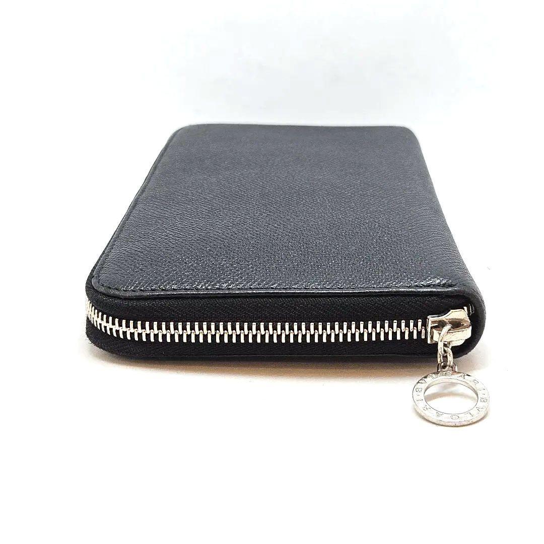 ブルガリ ラウンドファスナー オーガナイザー RFID 黒 サークルロゴ