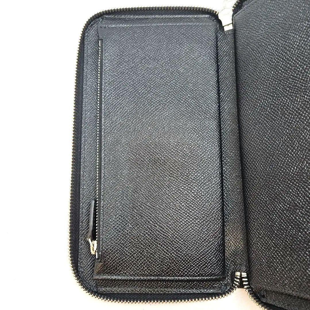 ブルガリ ラウンドファスナー オーガナイザー RFID 黒 サークルロゴ