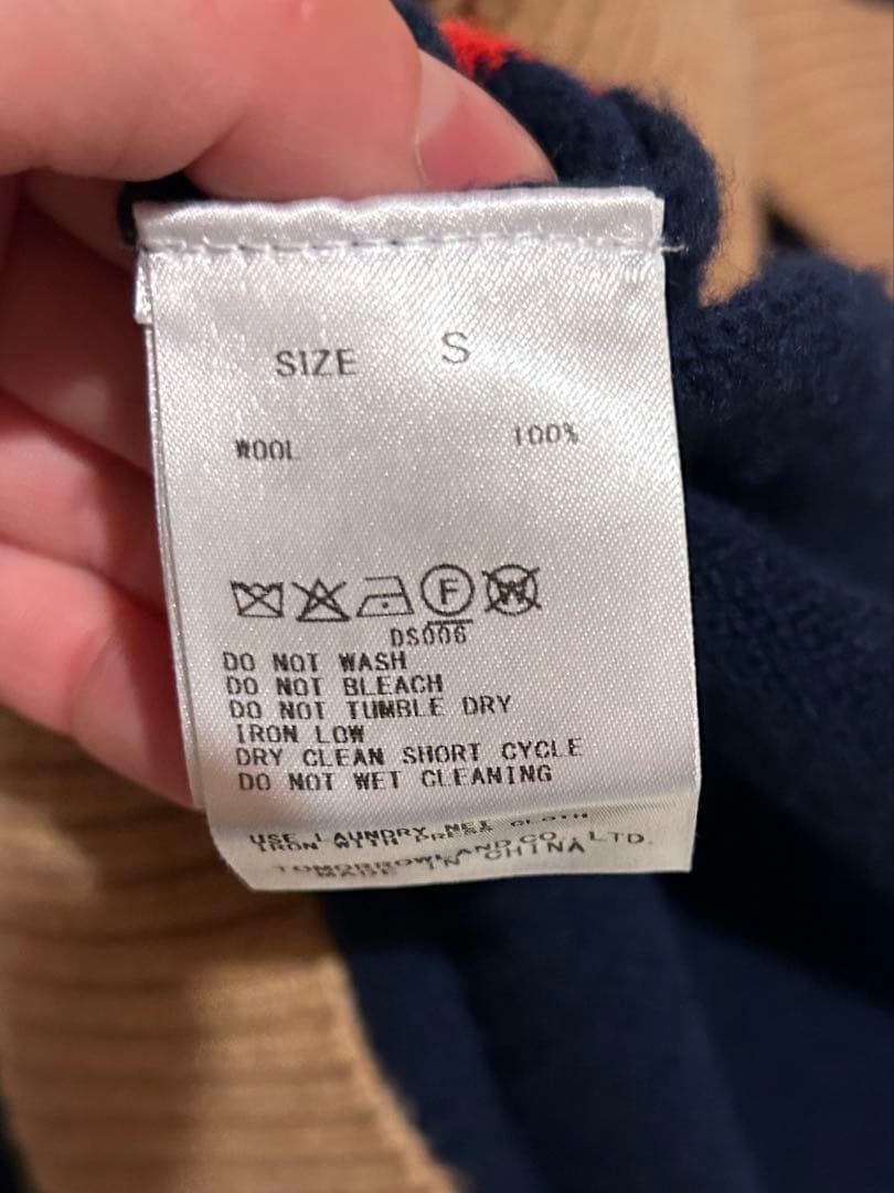 NZ LAMBS クルーネックプルオーバー MACPHEE 長袖ニット　ネイビー