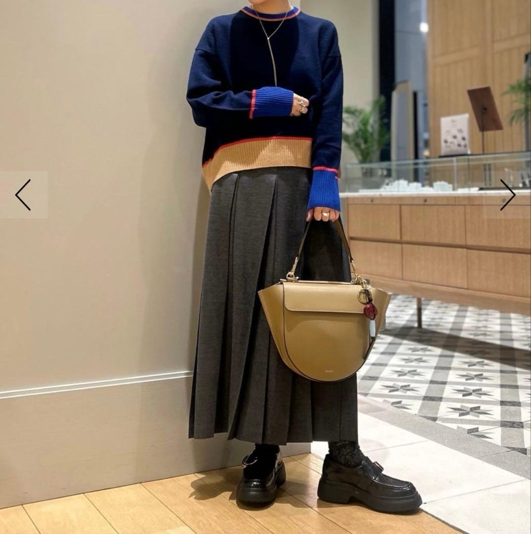 NZ LAMBS クルーネックプルオーバー MACPHEE 長袖ニット　ネイビー