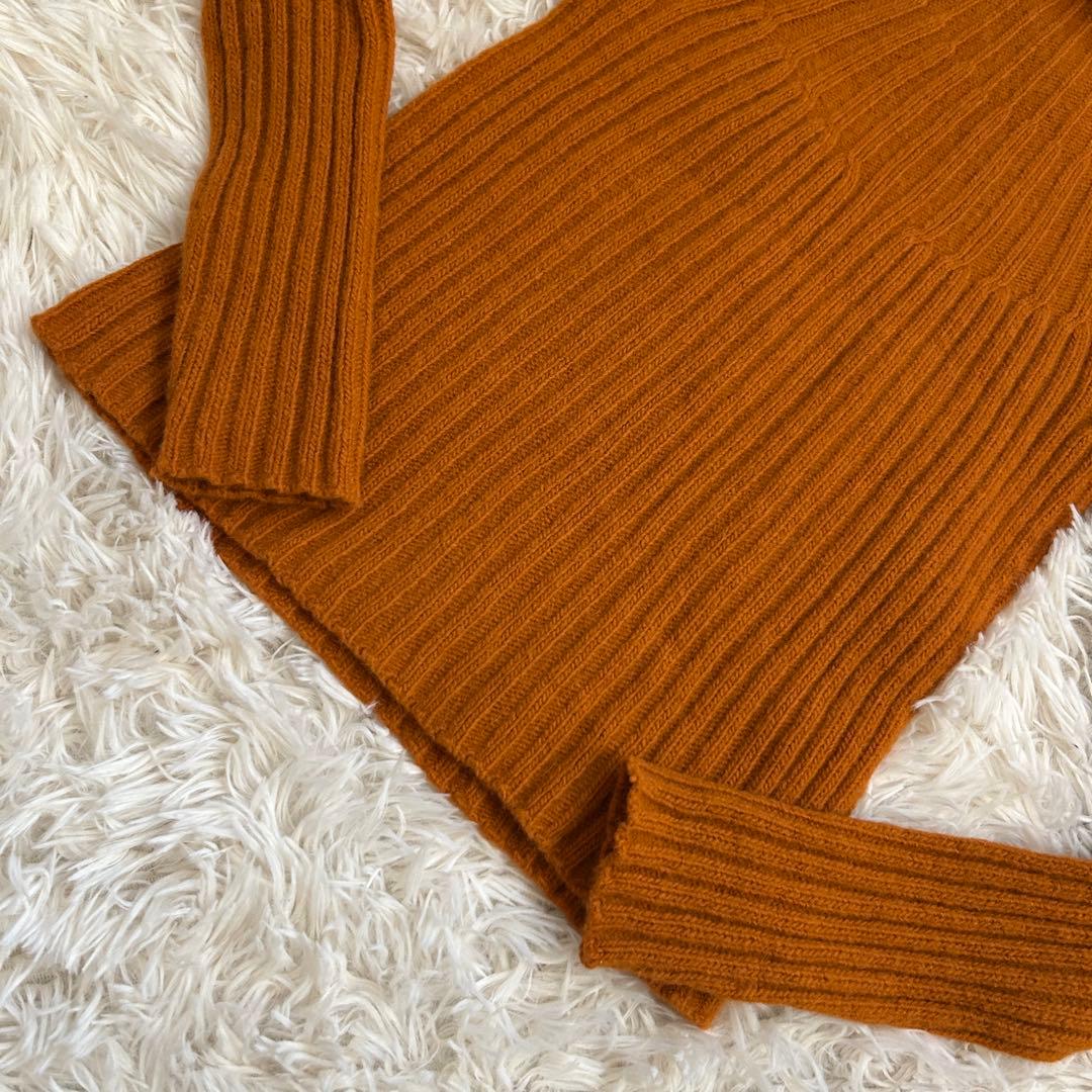 マックスマーラ　ニット　リブ　キャメル　長袖タートルネック　イタリア製　Sサイズ