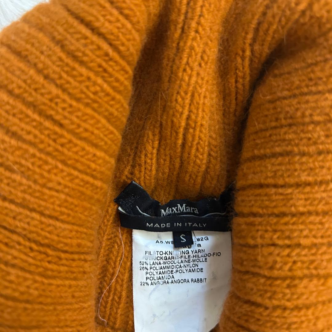 マックスマーラ　ニット　リブ　キャメル　長袖タートルネック　イタリア製　Sサイズ