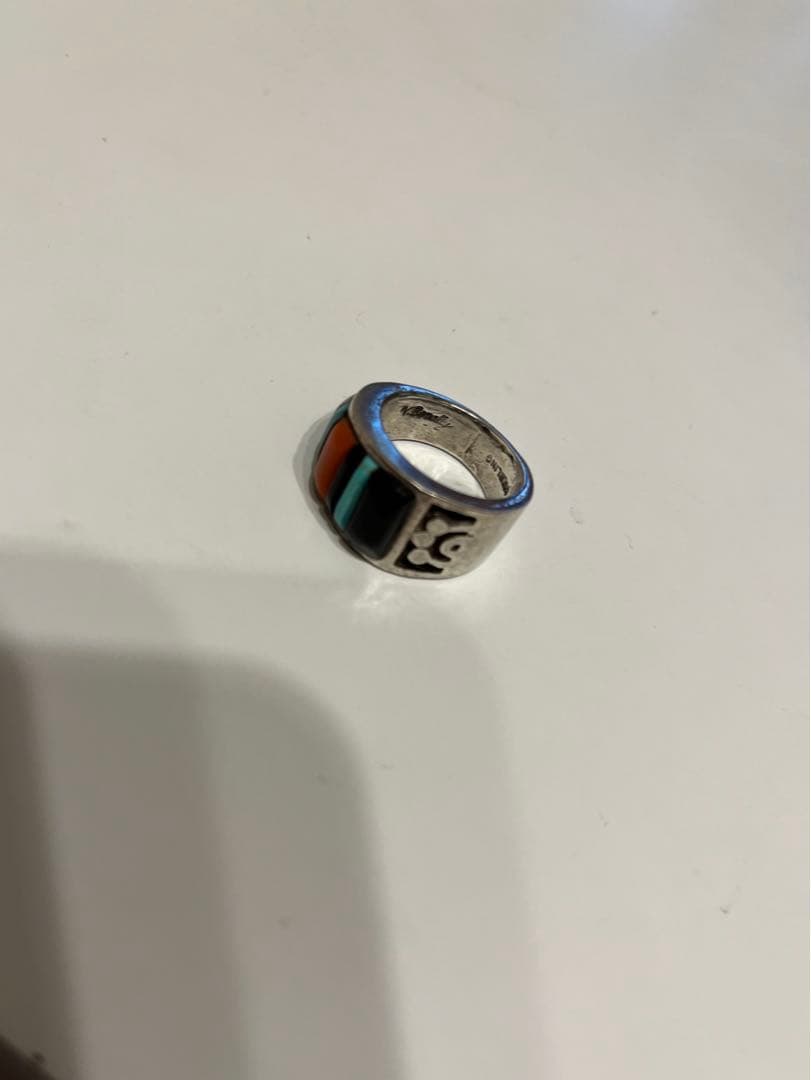 インディアンジュエリーインレイリングメンズ