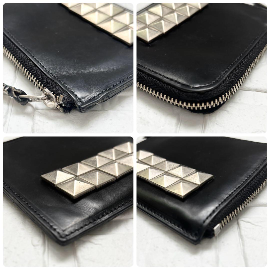 コムデギャルソン L字型財布　スタッズ　レザー　黒　ユニセックス