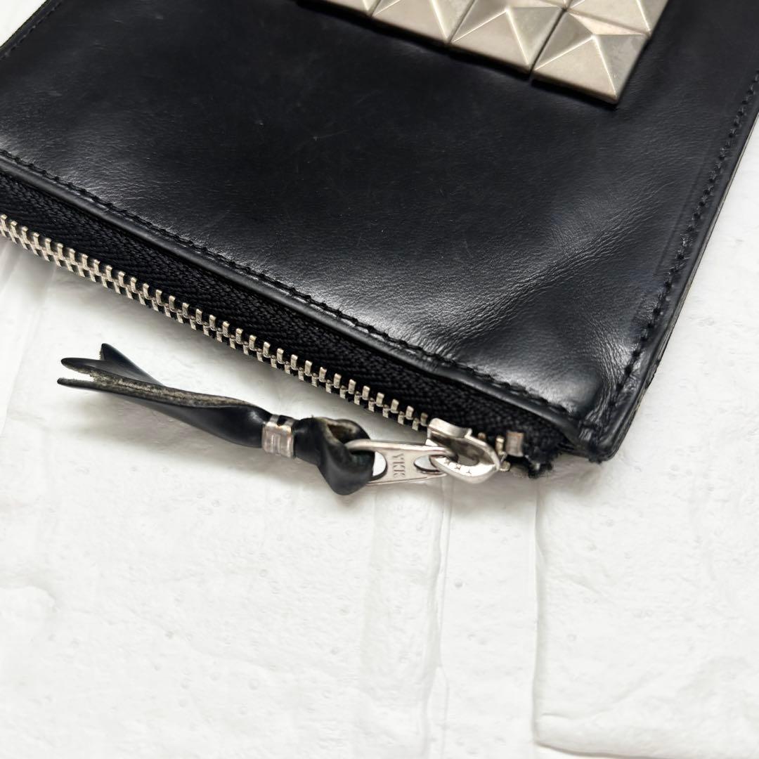 コムデギャルソン L字型財布　スタッズ　レザー　黒　ユニセックス