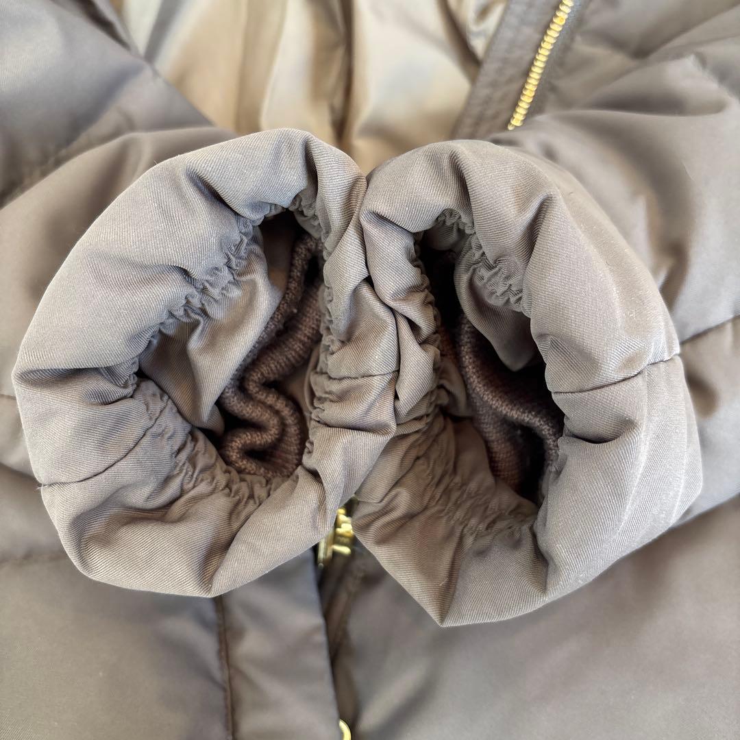 INDIVI ブラウン ダウンジャケット 取り外し可能ファー付き