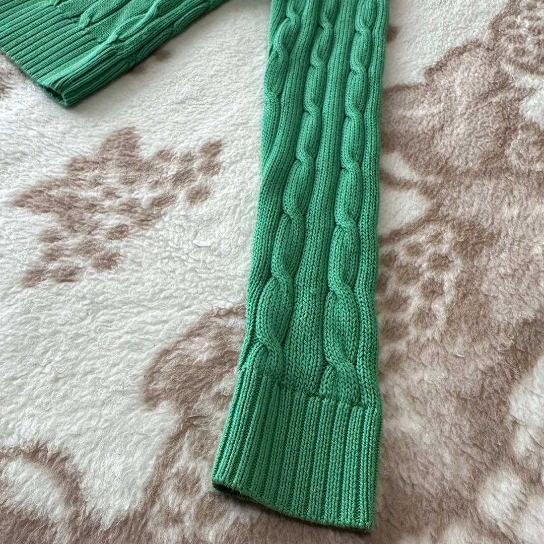 ポロラルフローレン ケーブルニット カーディガン ポニー刺繍 リブ QR LG