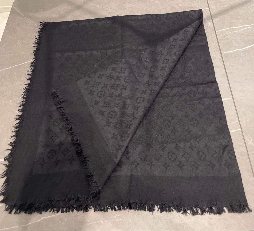 Louis Vuitton ルイヴィトン モノグラム ストール 黒 ブラック