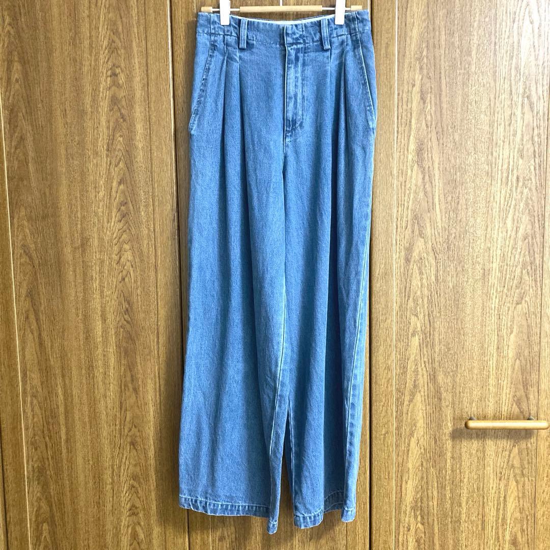 SLOBE IENA スローブイエナ 36 タックトラウザー デニム パンツ