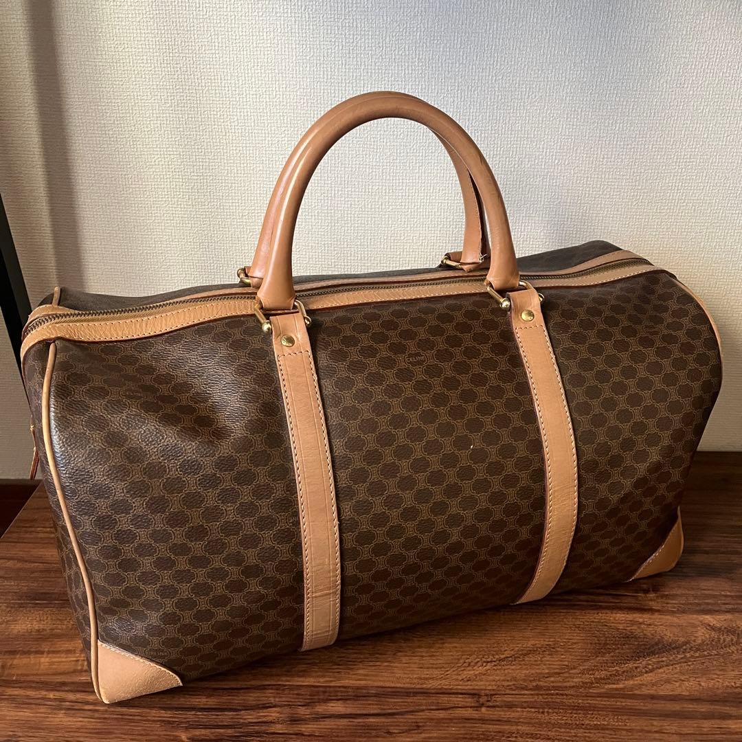 【美品！！】CELINE セリーヌ マカダム ボストンバッグ PVC レザー