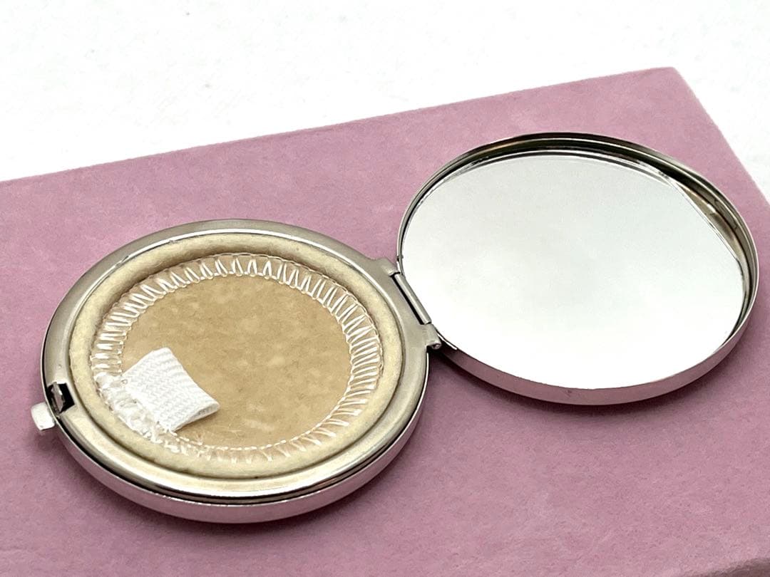 h129 希少　ティファニー　化粧ミラー　鏡　コンパクトミラー　メイク道具