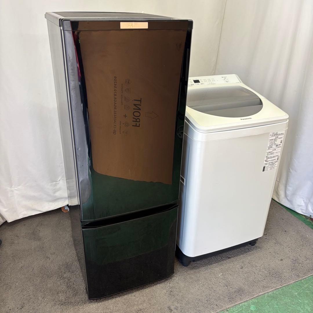 16　洗濯機　冷蔵庫　パナソニック　一人暮らしセット　黒　設置無料　安い‼️
