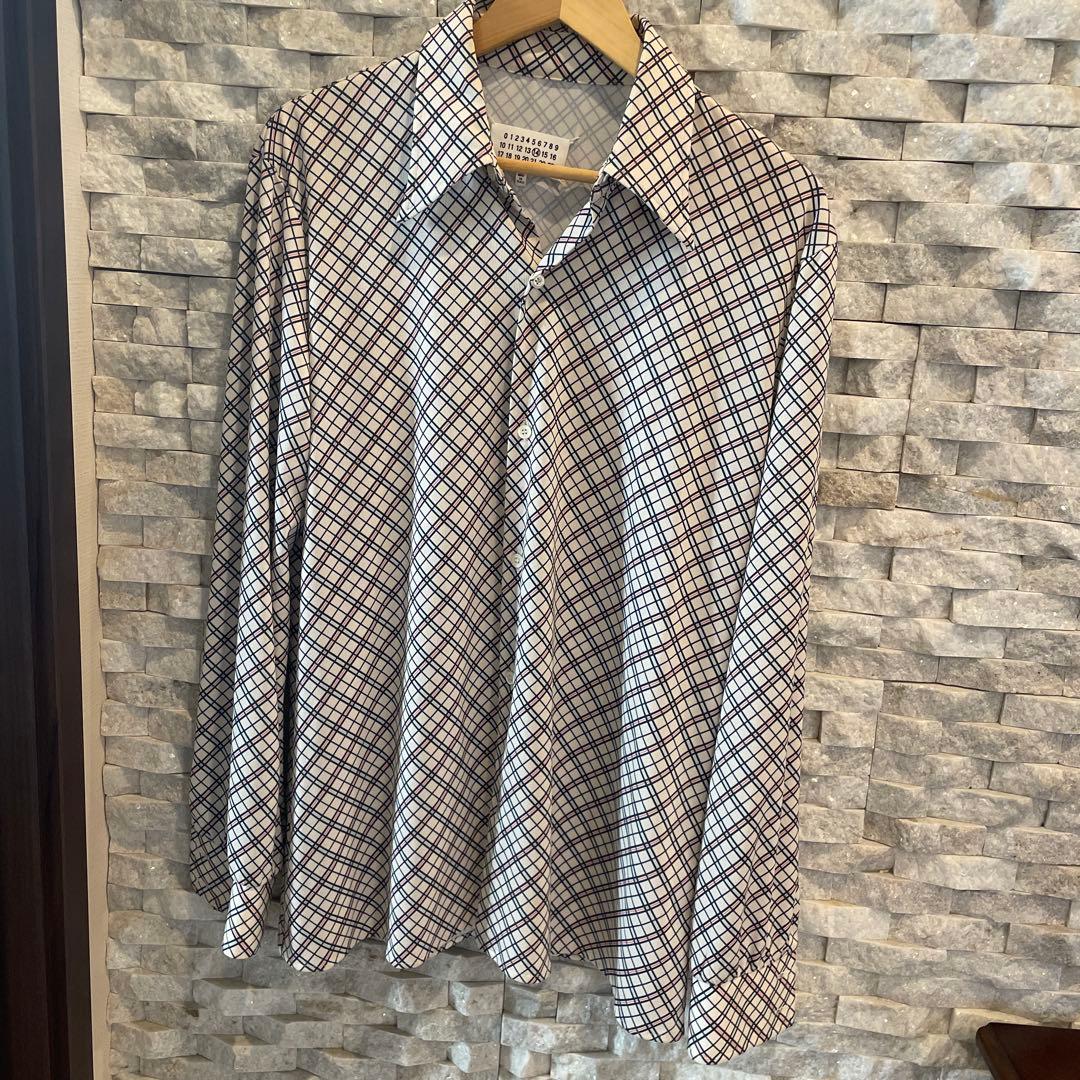 マルジェラ　チェック柄 長袖シャツ 46