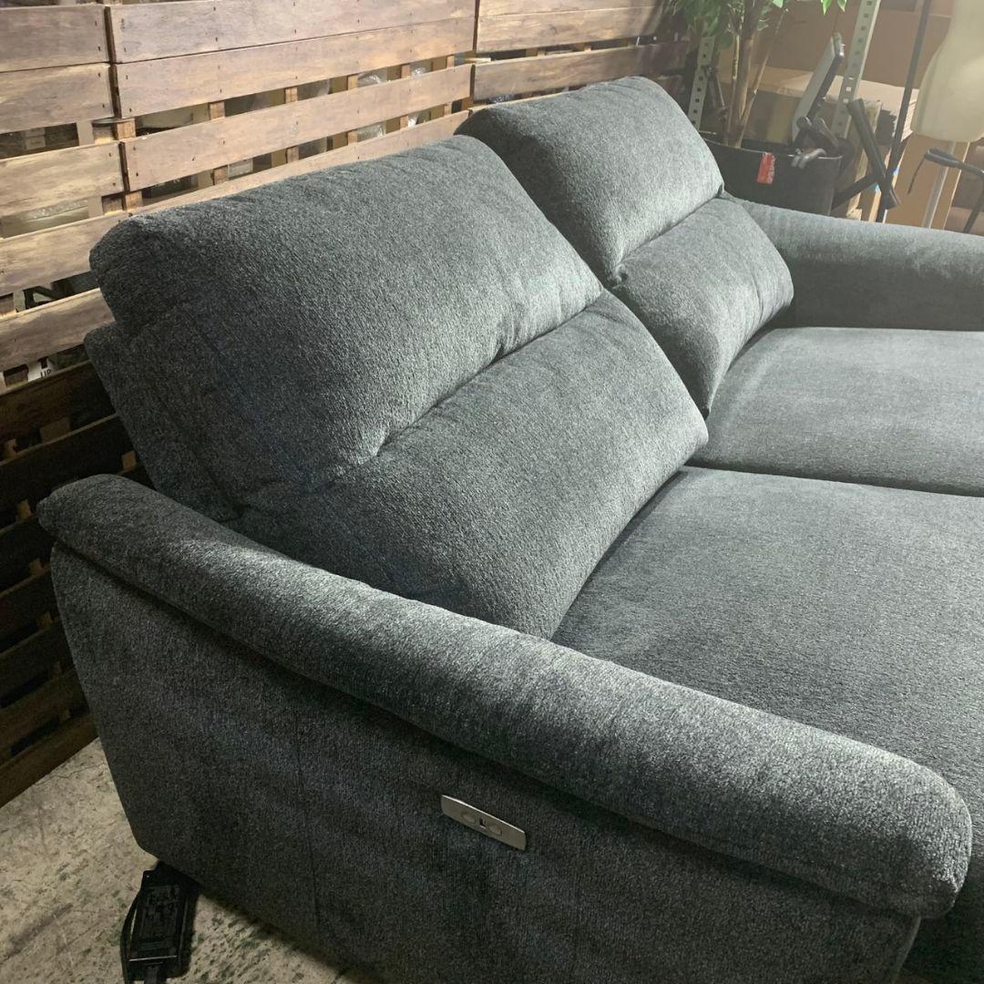 J845 NITORI ニトリ リクライニングソファ KK6133 ダークグレー