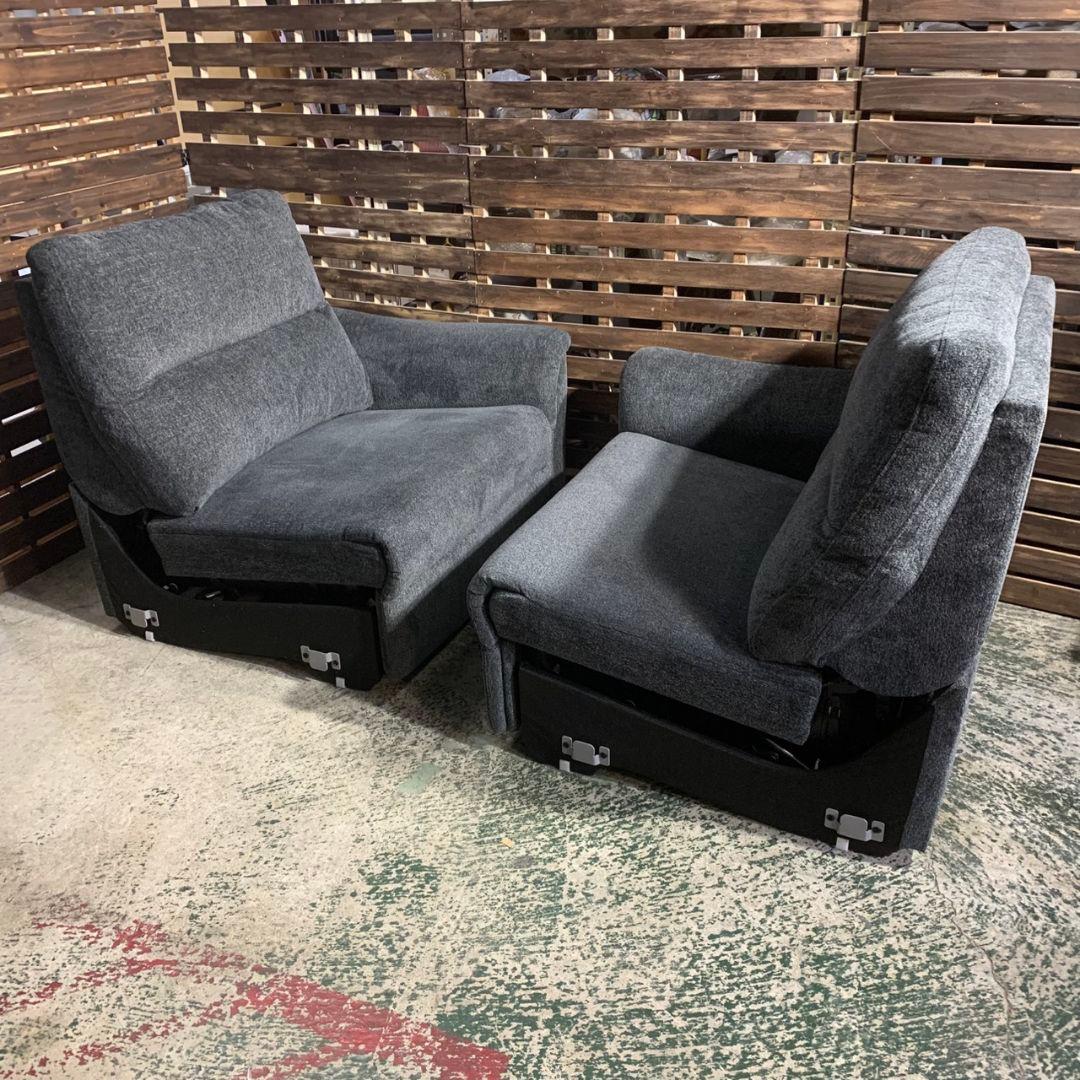 J845 NITORI ニトリ リクライニングソファ KK6133 ダークグレー