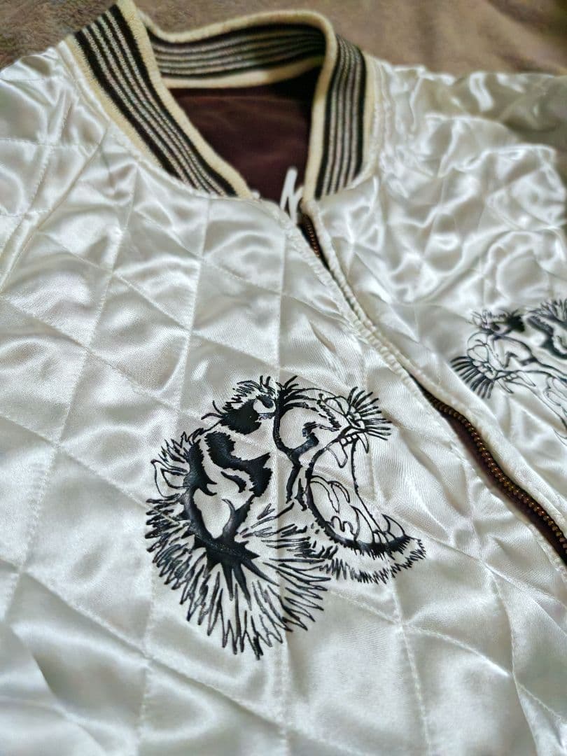 90s Rsco 日本限定虎 2面用 別珍とサテン スカジャン unisex