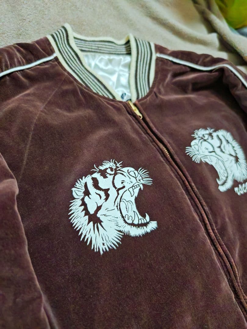 90s Rsco 日本限定虎 2面用 別珍とサテン スカジャン unisex