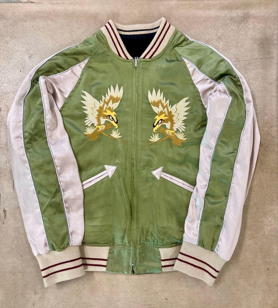 スカジャン　鷹/虎　Mサイズ サテン/別珍リバーシブル