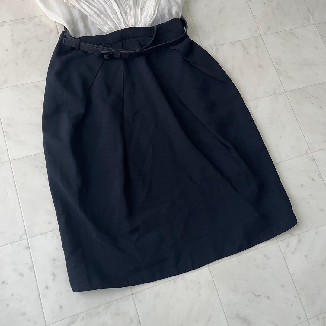 美品♡クリスチャンディオール シルク100% ベルト ワンピース フリル