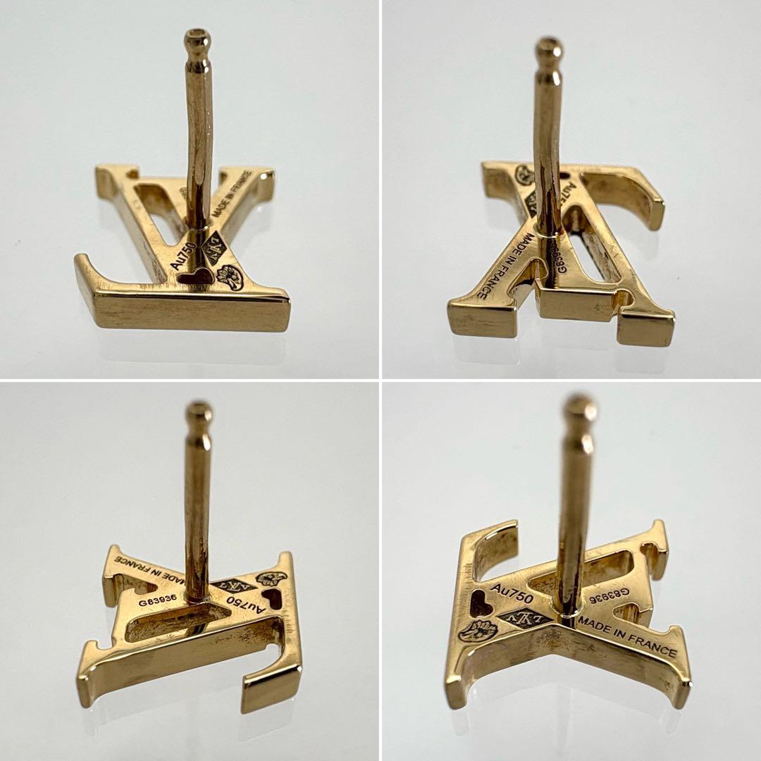 LOUIS VUITTON ルイヴィトン ピアス K18 LV アイコニック