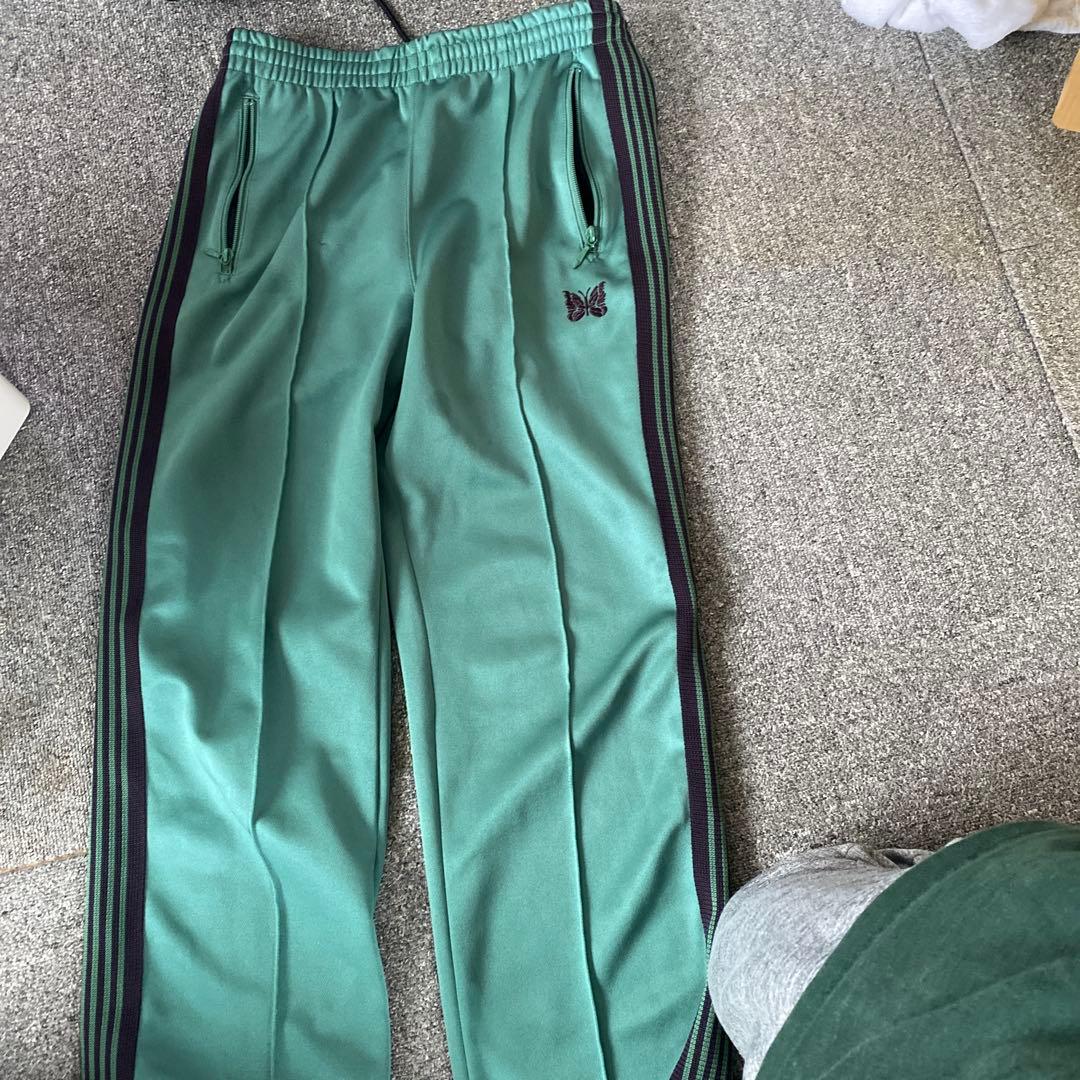 needles 緑色 ナローS ジャージパンツ 蝶刺繍