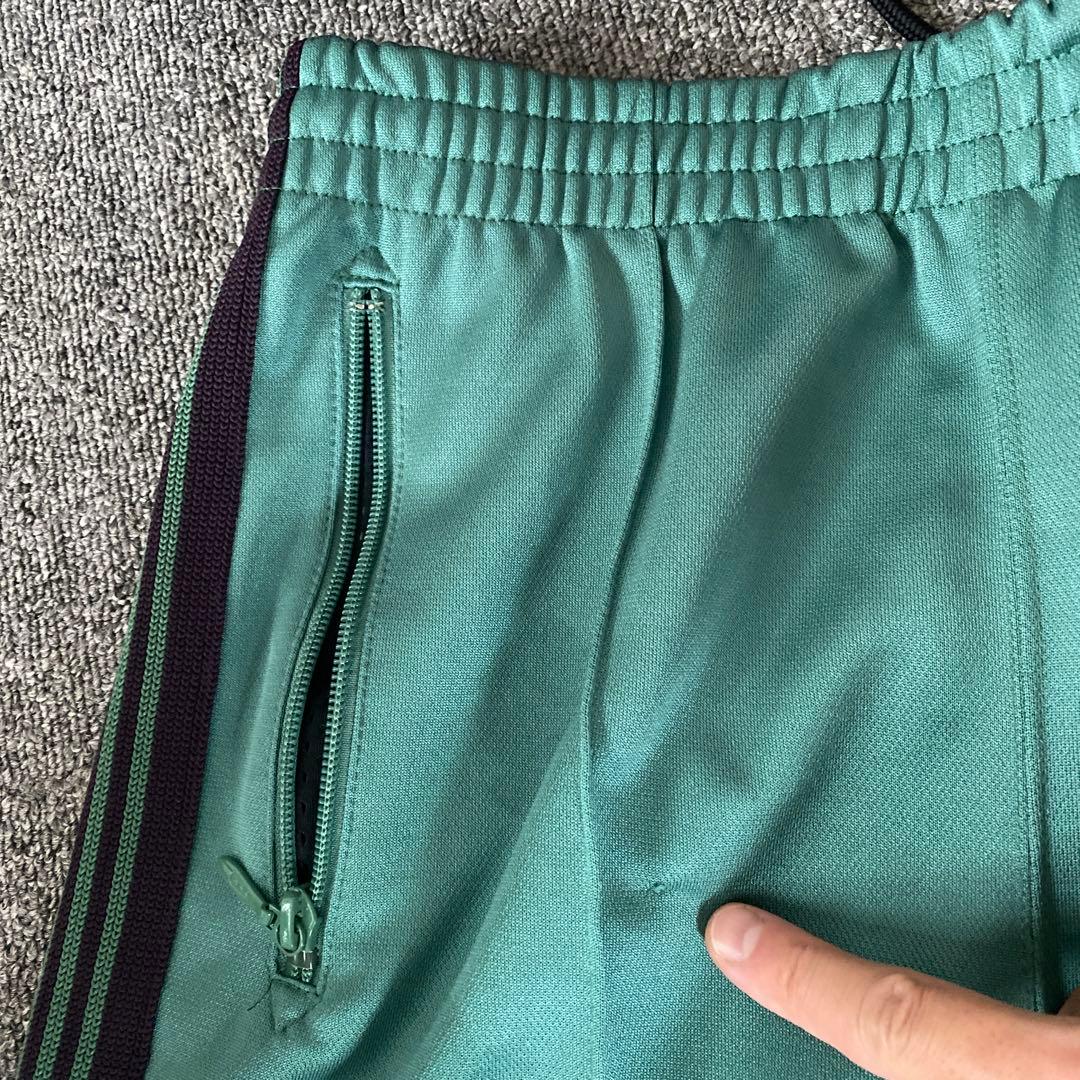 needles 緑色 ナローS ジャージパンツ 蝶刺繍