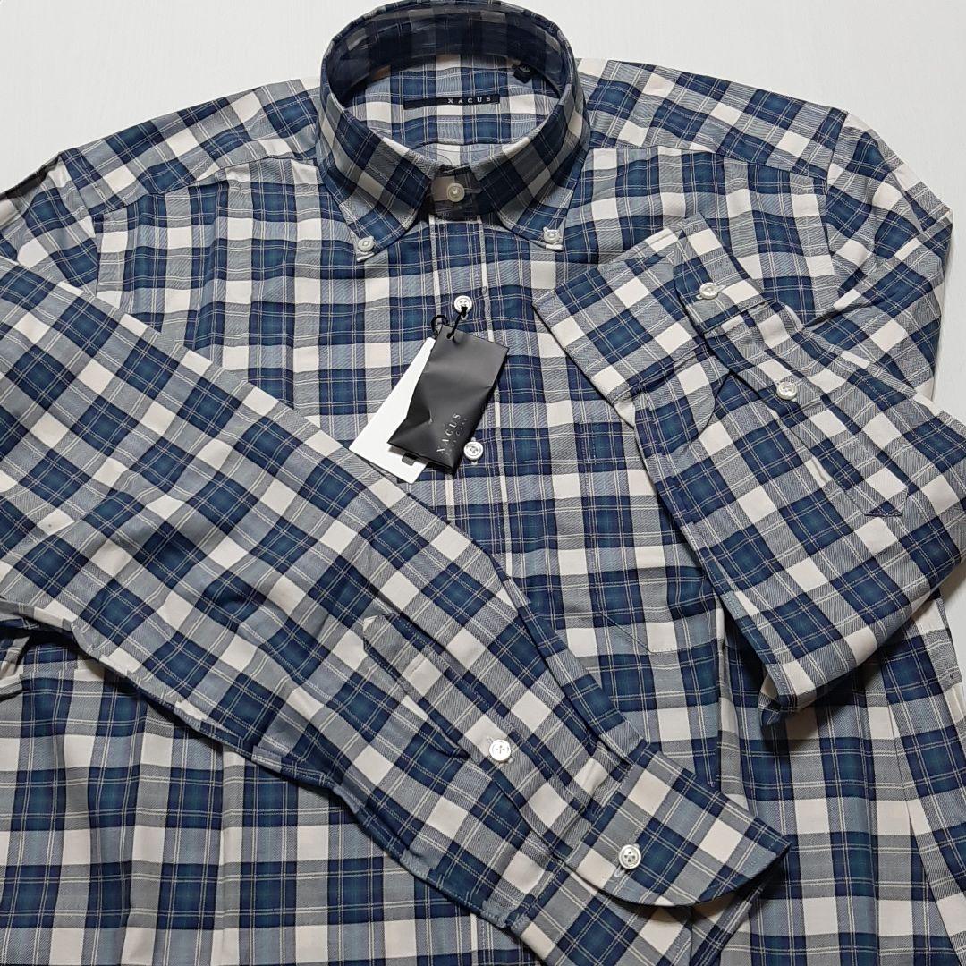 未使用 イタリア製 XACUS ザッカス カジュアル 長袖 ボタンダウン シャツ