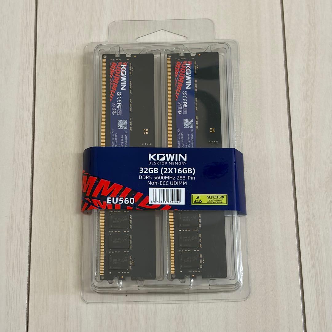 KOWIN DDR5 32GB (2x16GB) メモリ　新品・未使用・未開封