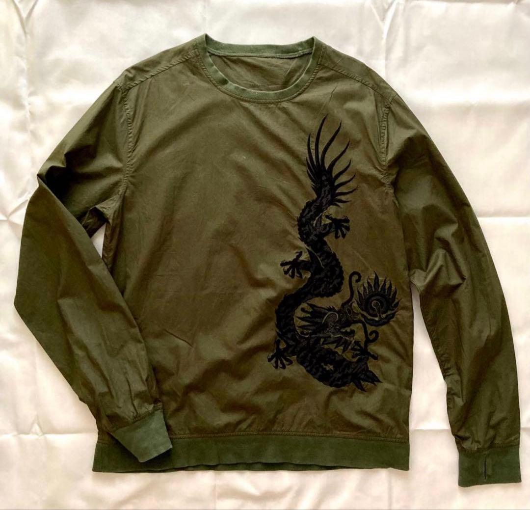 MAHARISHI プルオーバー クルーネックシャツ ドラゴン刺繍 ミリタリー