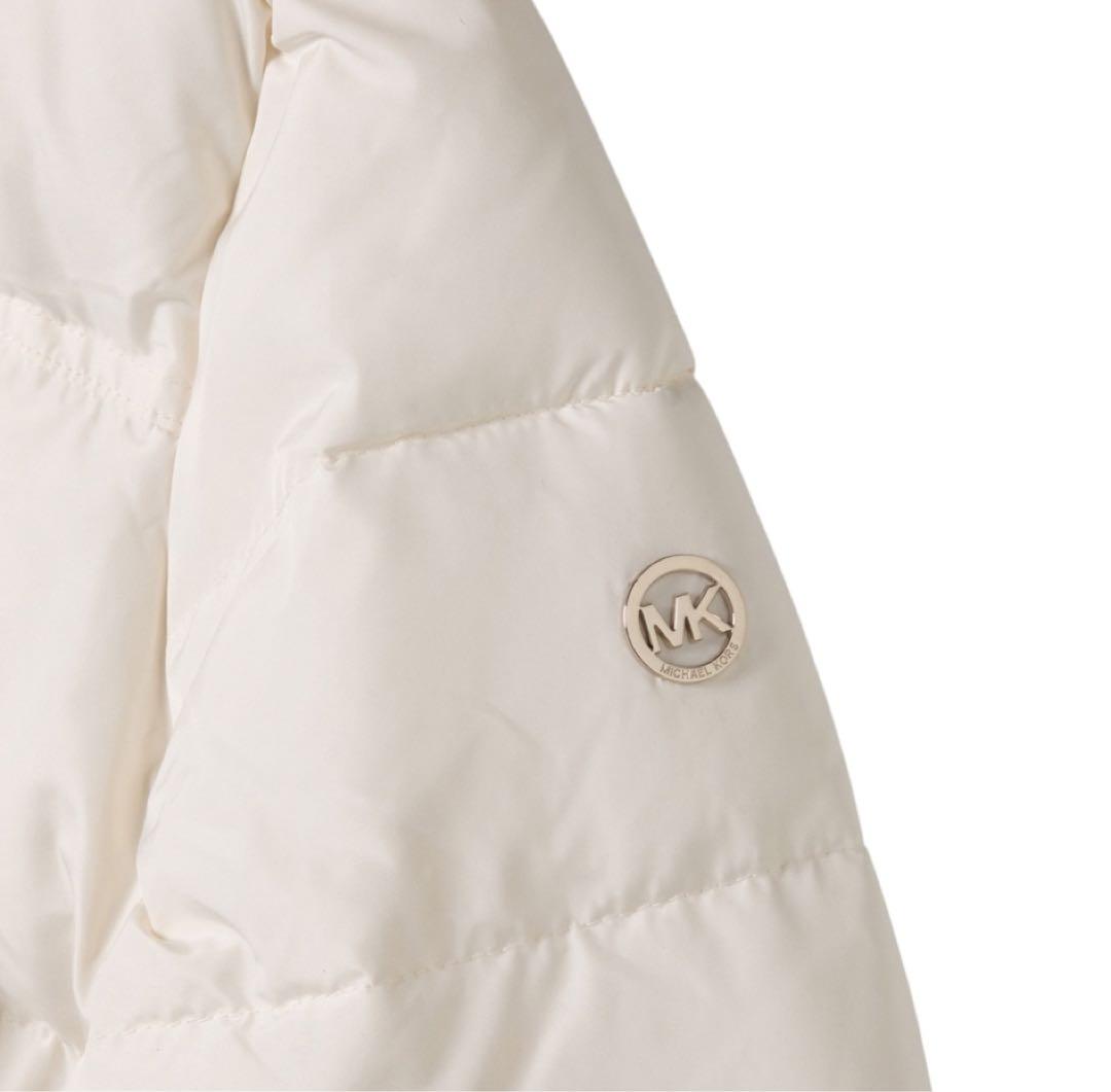限定価格！新品タグ付きMICHAEL KORS白ダウン S ファー付ベルテッド
