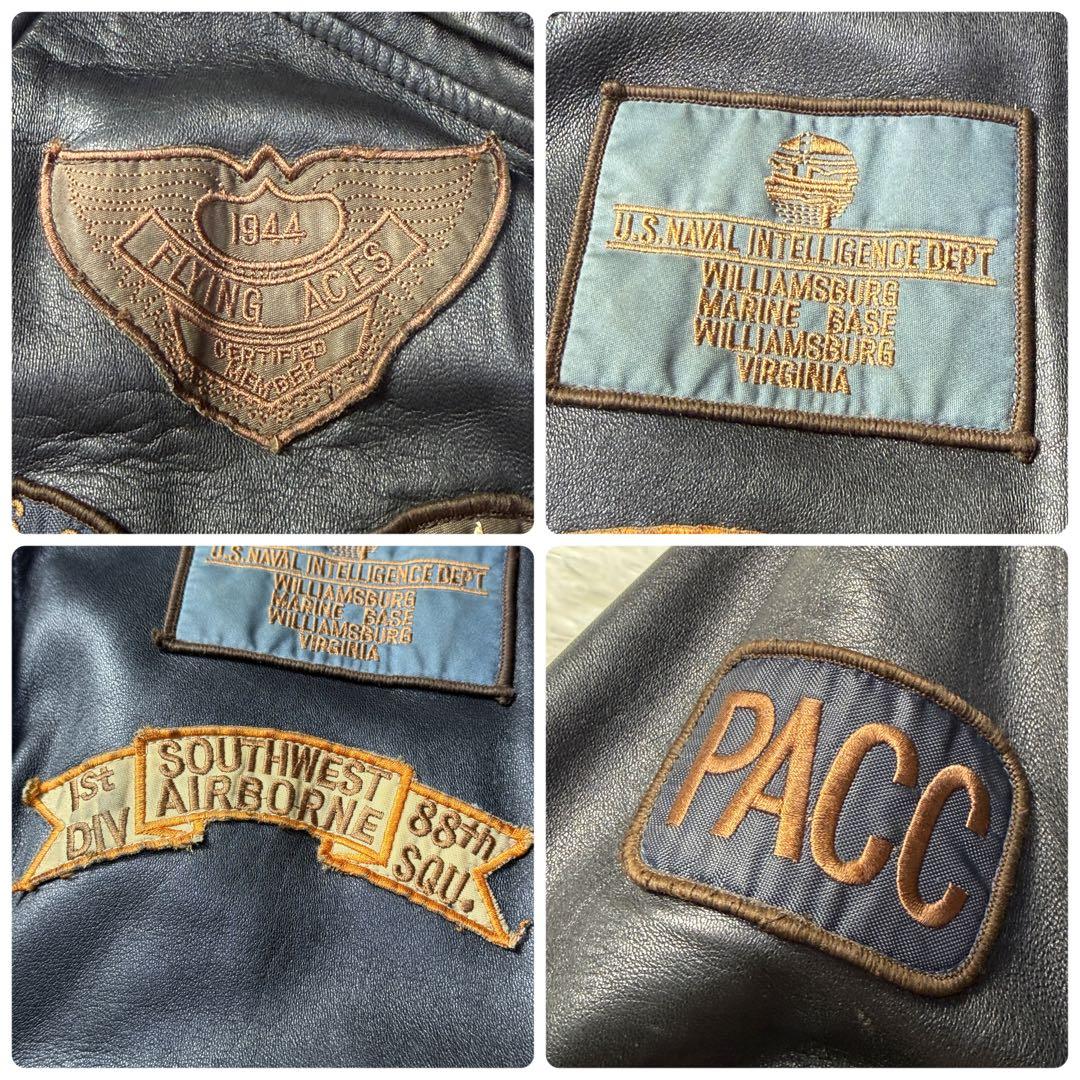 【90s】FREEDOM A-2フライトジャケット 牛革 ワッペン トップガン