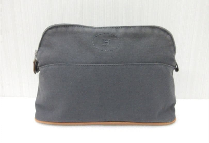 HERMES　エルメス　ボリードポーチ　キャンバスレザー