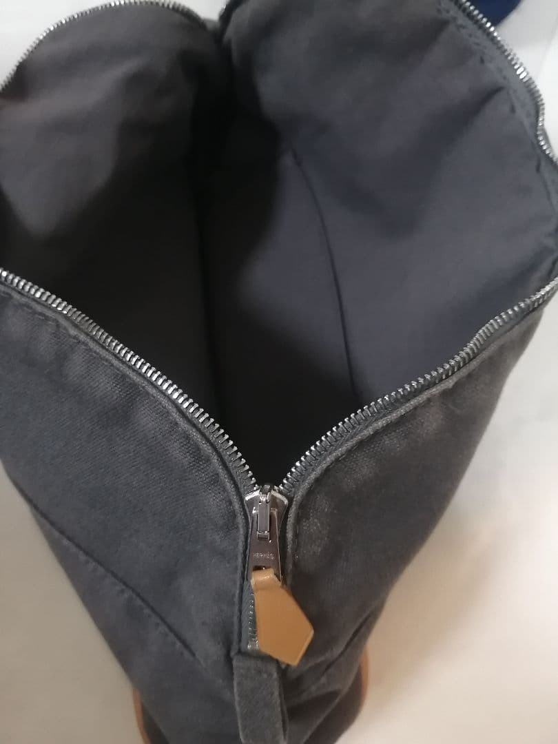 HERMES　エルメス　ボリードポーチ　キャンバスレザー