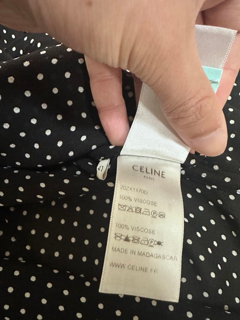 CELINE ドット レーヨン シャツ エディスリマン ジャケット 41 メンズ