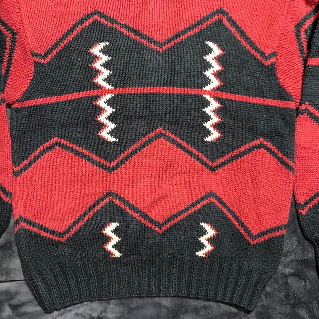 90S ヴィンテージ ポロバイラルフローレン ハンドニット XL ネイティブ柄