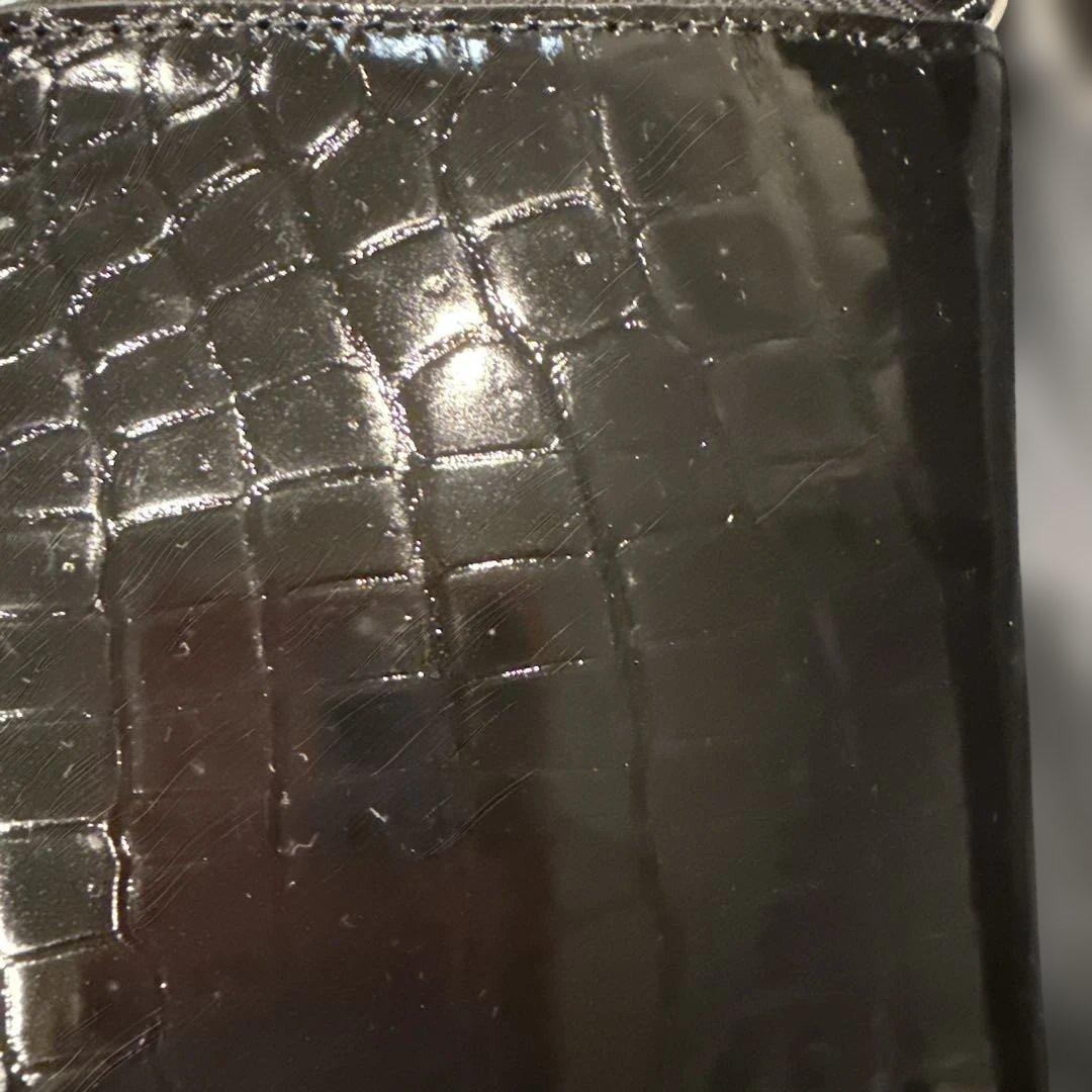 パピ さん専用新品　黒 シャイニングクロコダイルＬ型ファスナー長財布