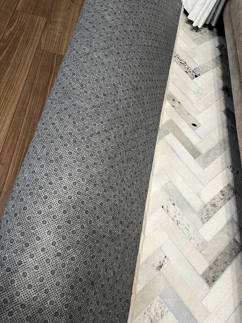 北欧モダン 手工パッチワーク牛革カーペット 160×230cm