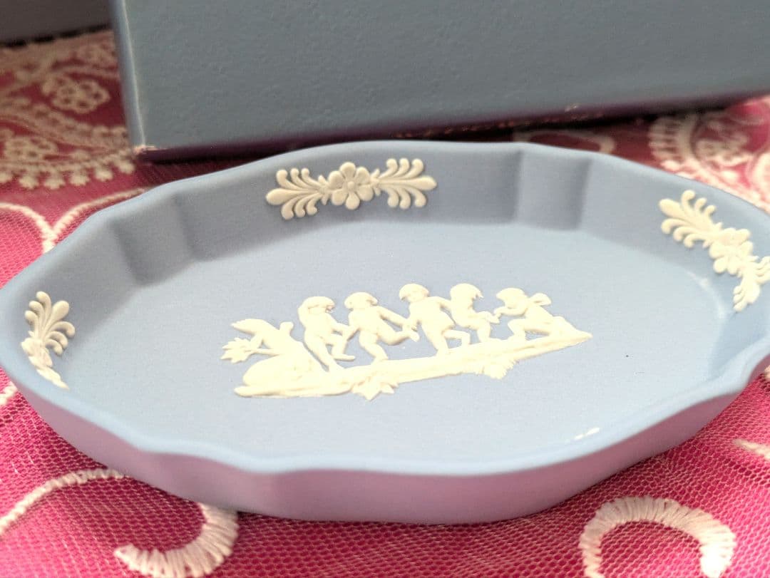 お値下げ✾ジャスパーペールブルー✾マントルクロック＆トレイ置時計