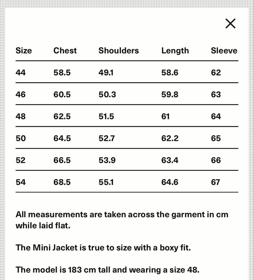 ジャケット・アウター ourlegacy MINI JACKET 44