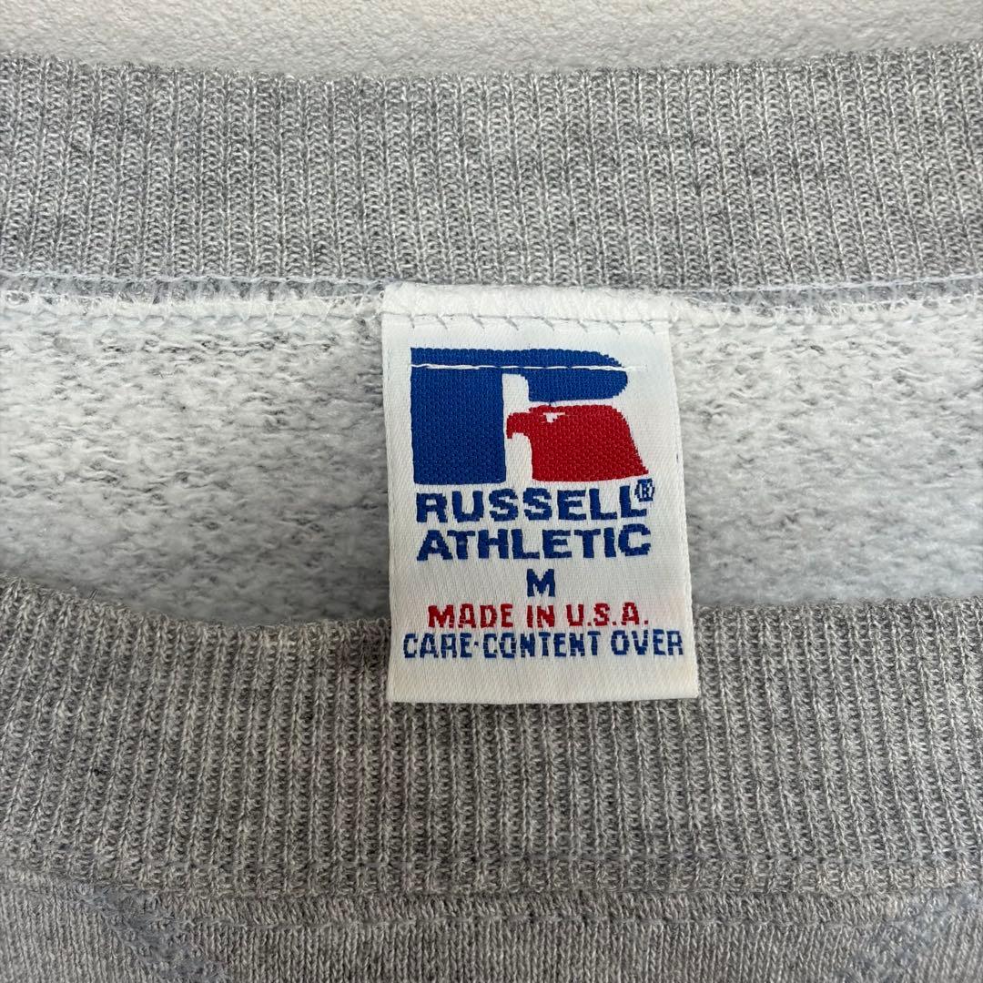 90s USA製 ラッセルアスレチック スウェット 無地 Vガゼット M グレー