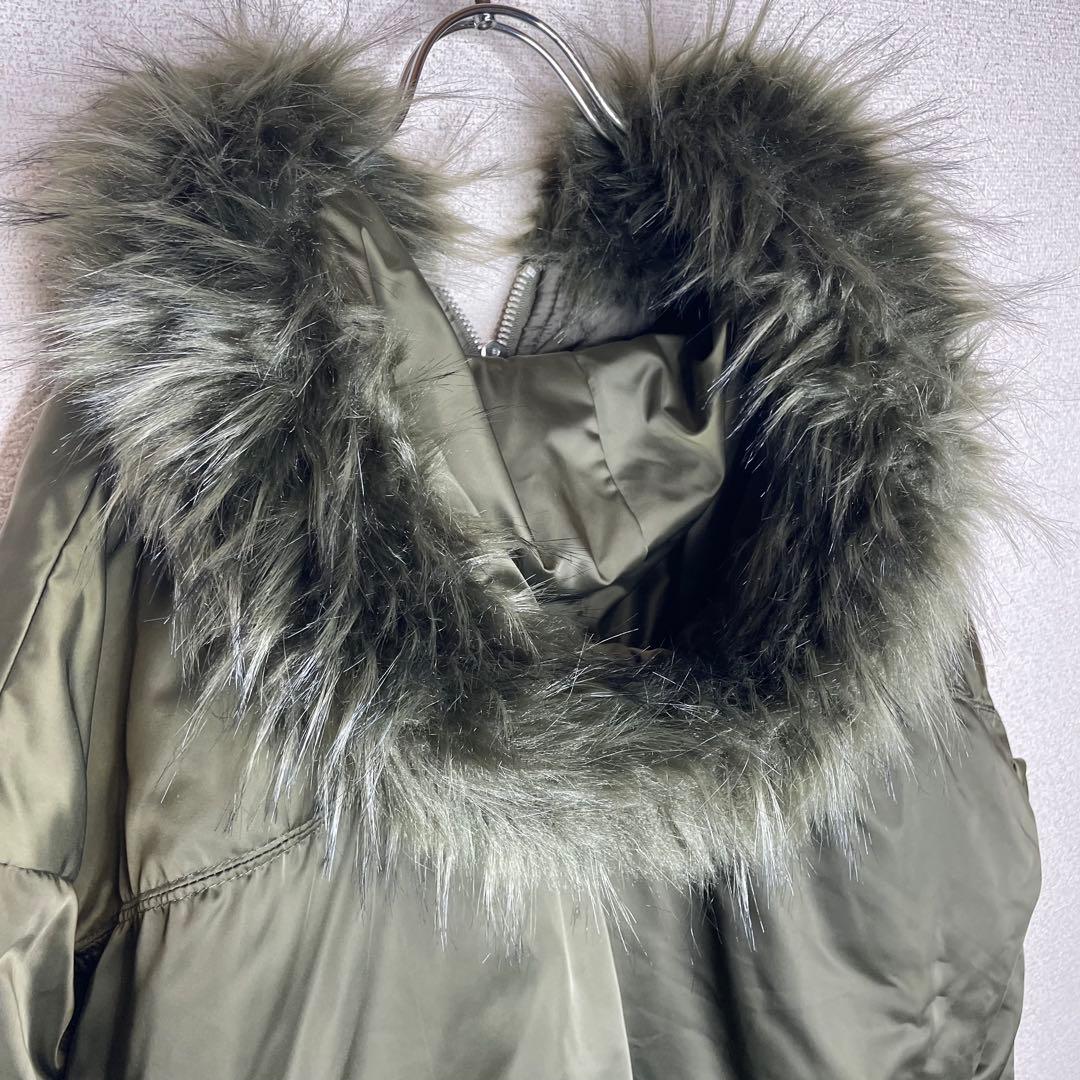 N2B 短丈 ダウン モス カーキ ファー 00s 平成 フライトジャケット